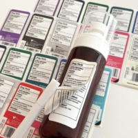 Étiquettes personnalisées pour cosmétiques et produits chimiques, pliables, multicouches, en forme de livret, autocollants décollables et révélateurs