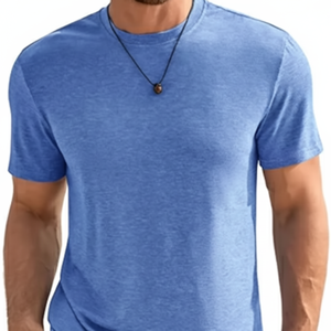เสื้อยืดแขนสั้นสำหรับผู้ชายแบบเรียบง่ายและน้ำหนักเบาเหมาะสำหรับผลิตในยี่ห้อ OEM ODM - Product Image 1