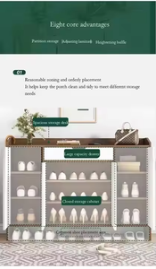 Meuble à chaussures en bois fonctionnel, élégant, durable, moderne et minimaliste avec tiroir et crochet porte-parapluie, idéal pour les entrées de maison - Product Image 6