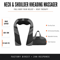 Masseur de cou Shiatsu avec thérapie thermique, sensation de toucher réel, contrôle manuel filaire avec minuterie pour soulager les douleurs cervicales - Utilisation à domicile, au bureau ou en voiture