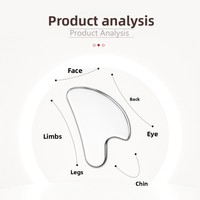 Grattoir Gua Sha en acier inoxydable avec logo personnalisable pour le soin du visage, masseur musculaire des yeux, grattoir corporel universel