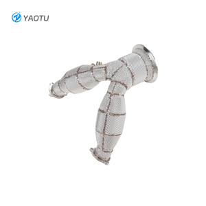 Collecteur d'échappement en acier inoxydable 304 haute performance YT avec double catalyseur <span class=keywords><strong>à</strong></span> trois voies pour Audi SQ5 3.0T avec isolation et OPF - Product Image 1