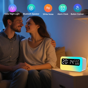 Vente en gros 6W USB C RGB Lumière d'ambiance Haut-parleur BT Réveil <span class=keywords><strong>Lampe</strong></span> <span class=keywords><strong>de</strong></span> <span class=keywords><strong>chevet</strong></span> - Product Image 3