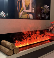 Cheminée électrique à vapeur d'eau 3D haut de gamme avec humidificateur, cheminée à vapeur atomisée LED 1500 mm