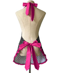 Delantal de Cocina Vintage Retro para Mujer, Delantal de Cocina con Bolsillo y Lazo, Delantal de Algodón con Estampado de Puntos - Product Image 3