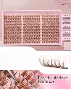 WholesaleCluster <b>Lashes</b> Waterproof Individual Glued Eyelash Vegan Self Adhesive Press on <b>Clusters</b> Eyelashes - Product Image 2