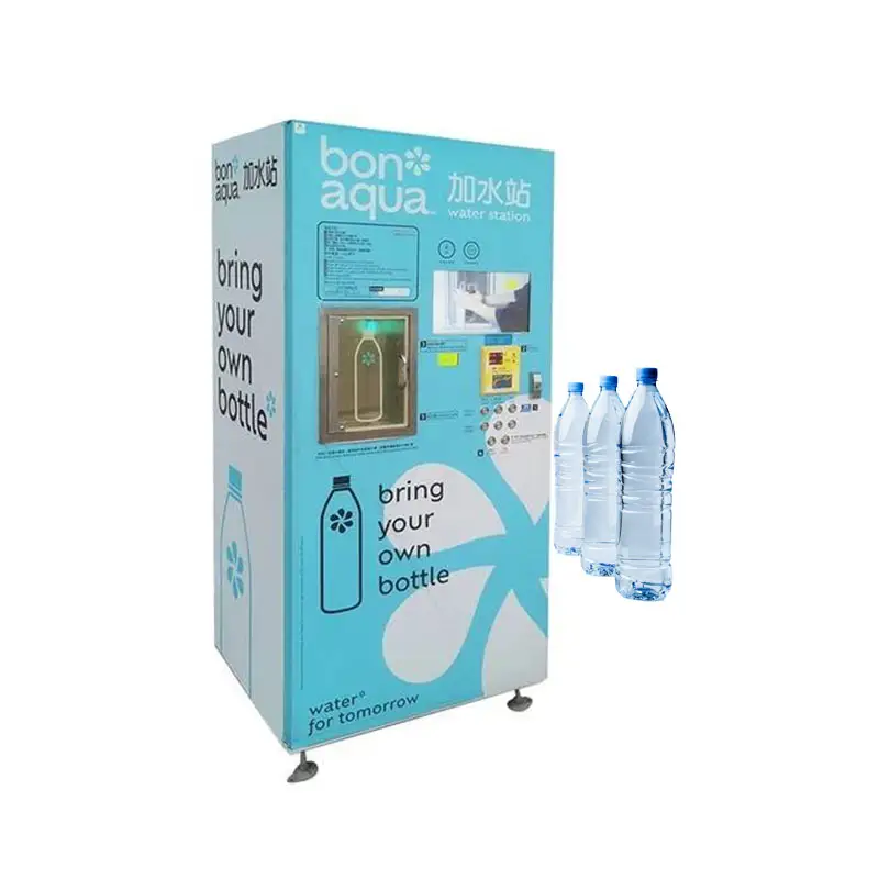 Общественная водная станция Охлажденная очищенная вода торговый автомат для продажи питьевой воды