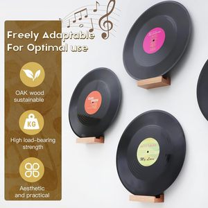Étagère murale en bois de chêne sur mesure pour disques vinyles, support de présentation pour albums, support pour LP, CD, livres, rangement d'art, décoration intérieure - Product Image 4