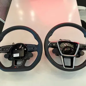 Pulsante LCD volante in legno per Audi Q3 Q5L Q7 e-tron 2019-2021 per la manopola LCD BOSCH controlla il pulsante della manopola LCD
