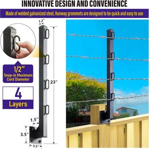 Extensor de Poste de Cerca Hulave de 23 Pulgadas con Brazo para Alambre de Púas, para Extensión de Altura de Cercas de Madera y Privacidad - Product Image 3