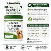 Poudre de soutien articulaire pour chiens ODM/OEM saveur poulet, mousse de palourde bleue, sulfate de glucosamine pour la mobilité et la flexibilité