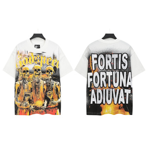 <span class=keywords><strong>Abbigliamento</strong></span> GodSpeed, T-Shirt da <span class=keywords><strong>Uomo</strong></span> con Stampa Grafica Vintage, 240gsm 100% Cotone, Vestibilità Ampia Hip Hop <span class=keywords><strong>Oversize</strong></span> con Spalle Scese - Product Image 2