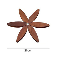 Sous-verre pliable en bois motif floral, résistant à la chaleur, extensible, protection de table, accessoires de cuisine décoratifs