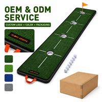 Tapis d'entraînement de golf personnalisé avec logo, gazon artificiel, coupelles cibles et drapeau détachable pour l'entraînement à domicile dans la cour
