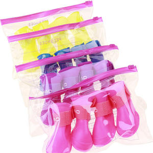 ग्रीष्मकालीन खेल पालतू जूते 4 pcs/सेट वाटरप्रूफ कुत्ते जूते 8 कैंडी रंग कैट वर्षा जूते आकार s/m/l ppssilica जेल सामग्री - Product Image 6