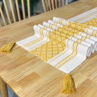 2025 nouveau Design chinois luxe lavable Jacquard coton tissé Table à manger décor lit chemin de Table à manger chemins et tapis ensemble