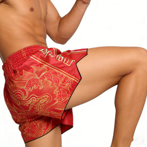 Pantalones Cortos de <span class=keywords><strong>Muay</strong></span> <span class=keywords><strong>Thai</strong></span> Profesionales para Competición, Grado Oficial de Torneo, de Satén con Logotipo Bordado para Campeones de <span class=keywords><strong>Muay</strong></span> <span class=keywords><strong>Thai</strong></span> - Product Image 4