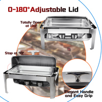 DaoSheng Fourniture d'usine en Chine, Ensemble buffet de plats de chauffe-plats en or retangulaires en acier inoxydable pour restaurant de luxe