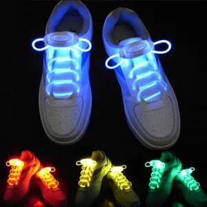 Led 나일론 3 모드 깜박이는 신발 끈 파티 호의 힙합 댄스 런닝을위한 다채로운 라이트 업 신발 끈