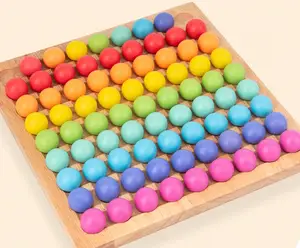 Clip Beads Happy Eliminating Games Wooden Go Games Set Dots Shuttle Rainbow Beads Logical Thinking game