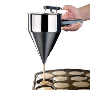 Aço inoxidável Pancake Batter Dispenser Funis com Suporte Cozinha Baking Funil Pistão Funil para Waffles Cupcakes Fazendo Ferramenta - Product Image 2