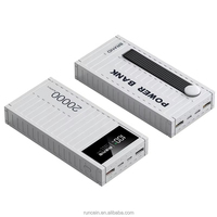 RUNCEIN Nouveau chargeur rapide 20000 mA Creative Container Power Bank Haute capacité Multi Interface Powerbank
