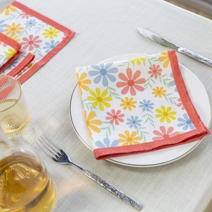 Serviettes en tissu de coton professionnelles pour l'hôtellerie, serviettes de table personnalisées imprimées pour les projets de restauration hôtelière - Product Image 1