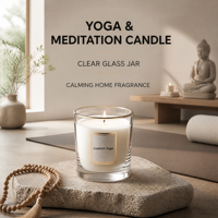 Bougies en cire de soja parfumées en verre transparent sur mesure, avec bordure métallique, boîte cadeau, sac en papier, parfum personnalisé, fabricant OEM ODM