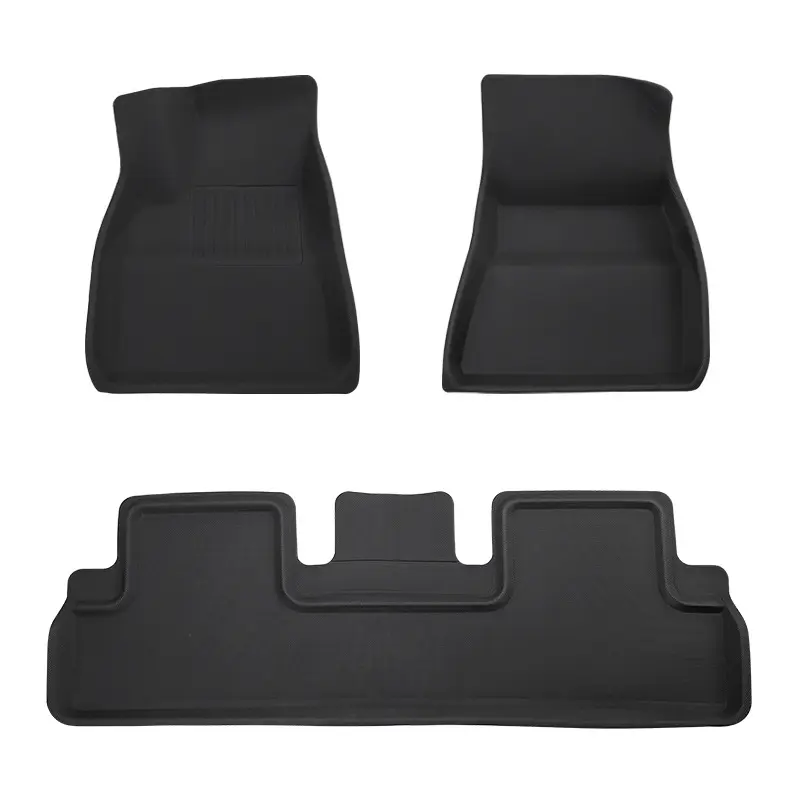 Car Interior Accessories TPR/XPE Material Trunk Mat 5D Car Floor Foot Mats For Tesla Model 3 Y Full Set