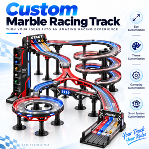 Circuit de course de marbre lumineux à grande vitesse avec logo personnalisé pour compétition de rallye et élévateur électrique - Product Image 1