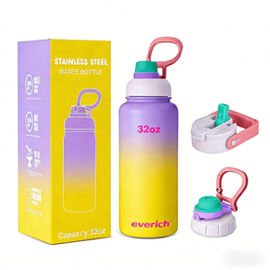 ขวดน้ำสแตนเลสสุญญากาศ Everich BPA Free Patent ขนาด 32 ออนซ์ แบบสองชั้น พร้อมฝาปิดแบบขันเกลียว<span class=keywords><strong>ที่</strong></span>ถอดออกได้ - Product Image 1