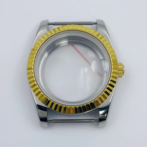 Cassa per <span class=keywords><strong>Orologio</strong></span> in Acciaio Inossidabile 36/39mm Argento/Oro con Vetro Zaffiro per Movimento NH35/36 - Product Image 6