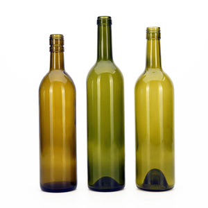Botella de Vino Vacía de 750 ml, Vidrio Transparente Color Ámbar, Estilo Burdeos, Venta al por Mayor, para Champán, Vino Tinto - Product Image 1