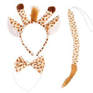 Ensemble trois pièces Halloween animal : nœud papillon, queue et <span class=keywords><strong>serre</strong></span>-tête <span class=keywords><strong>girafe</strong></span> pour enfants, écologique, haute qualité, personnalisable - Product Image 4
