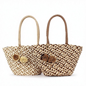 Nouveaux sacs en corde de papier grande capacité, tendance, décontractés, pour les vacances d'été, sacs à main et à bandoulière pour femmes, fermeture éclair, polyester, Tanjing - Product Image 1