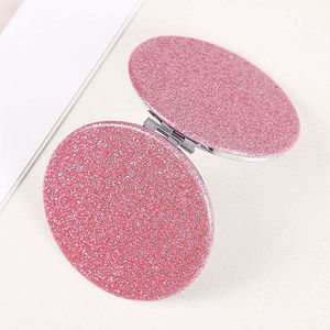 Portable Glitter PU Cuir Miroirs Ronds Voyage Pliant Mignon Mini Petits Miroirs Ronds De Poche - Product Image 5