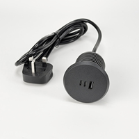 Prise USB intégrée pour canapé, port Type C, table basse, bureau, chevet, chargeur de meubles circulaire dissimulé à charge rapide, marque OEM