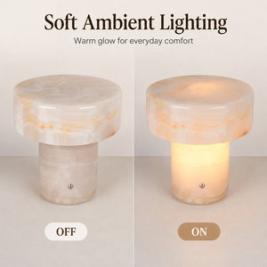Natural Stone Rechargeable <b>Touch</b> Table <b>Lamp</b> Portable Cordless Night Light Ambient <b>Lamp</b> for Bedroom Living Room Hotel OEM ODM - Product Image 4
