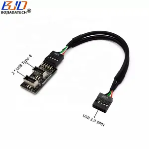 Çift USB tip E Hub USB 2.0 9PIN adaptörü dönüştürücü kartı USB 9-PIN kablo