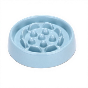 Pet Slow Feeder Bowl <b>Dog</b> Anti-Choking Learning Dish Thickened Anti-Tip Dual-Side Cat Bowl Ceramic Pet Bowl - Product Image 1