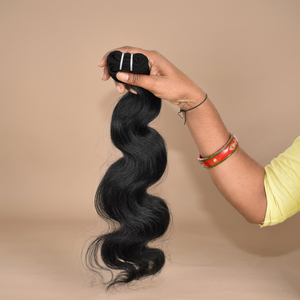 100% Cabello virgen crudo Color negro natural Trenzado sin procesar Bodywave Bundles Extensiones de cabello humano de templo indio - Product Image 1