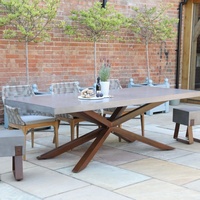 Grandes tables basses en béton GRC légères et durables pour villa, salon extérieur, jardin, hôtel, chambre à coucher, résistantes aux intempéries