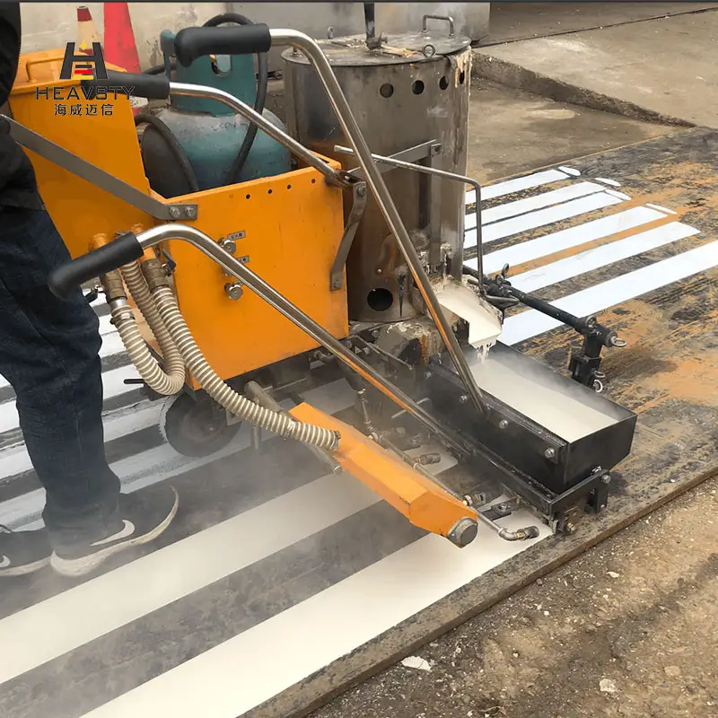 HEAVSTY Hand Push thermoplastic road marking paint machine used in pavement marking, double line road marking machine