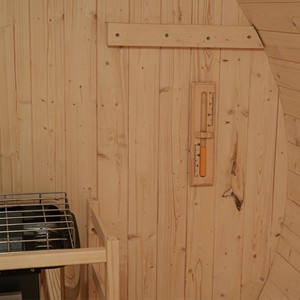 Sauna classique en pin blanc pour 6 personnes, poêle 6KW, toiture imperméable et bancs doubles sur le porche - Product Image 5