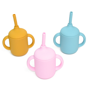 Hot bán biểu tượng tùy chỉnh Mô hình sản phẩm em bé uống Silicone sippy cup điều dưỡng Silicone đào tạo cup với rơm - Product Image 3