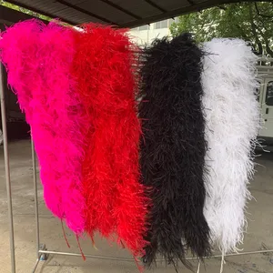 DIY Decorative 4ply X black White Red Bulk Art Feather Boa Pink Feather Boa curly ostrich feather boas for Carnival Decor craft