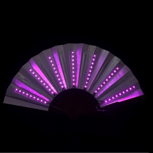 Abanicos Plegables LED Luminosos, Abanico <span class=keywords><strong>de</strong></span> Mano con Luz para Espectáculos, Accesorios para Espectáculos, Cumpleaños, Bodas, Discotecas, Decoración Fluorescente - Product Image 6
