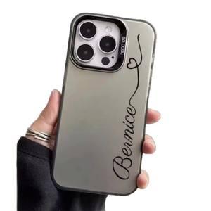 Funda para Teléfono con Diseño de Líneas Estilo Ins para 17 Pro Max y 16, con Soporte Láser Electrochapado y Función Antihuellas - Product Image 5