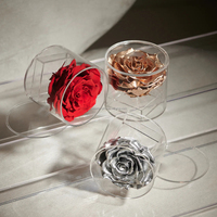 Boîte acrylique bricolage bonsaï éternel fleurs roses durables fleurs roses immortelles conservées