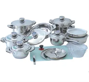 OEM Factory 23 pieces of stainless steel kitchenware and cookware stainless steel cookware set 304 steel cookware